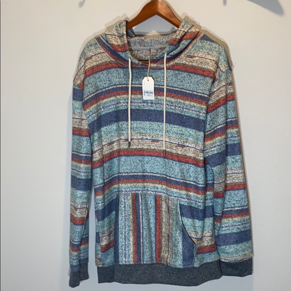 Striped Men’s Buckle Hoodie